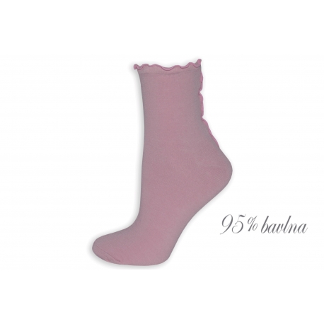OBVOD 40 cm. 95% bavlnené ružové dámske ponožky.