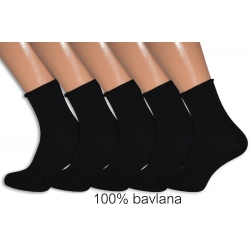 Obvod 42 cm. 100% bavlnené čierne pánske ponožky.