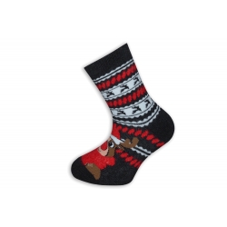 Vianočné teplé detské ponožky so sobom.