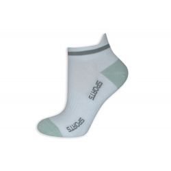 Bielo-tyrkysové športové dámske ponožky
