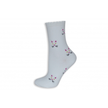 Dámske bavlnené ponožky vzor mačička