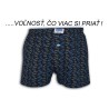 IBA ,,XXL"! Modré vzorované voľné trenky.